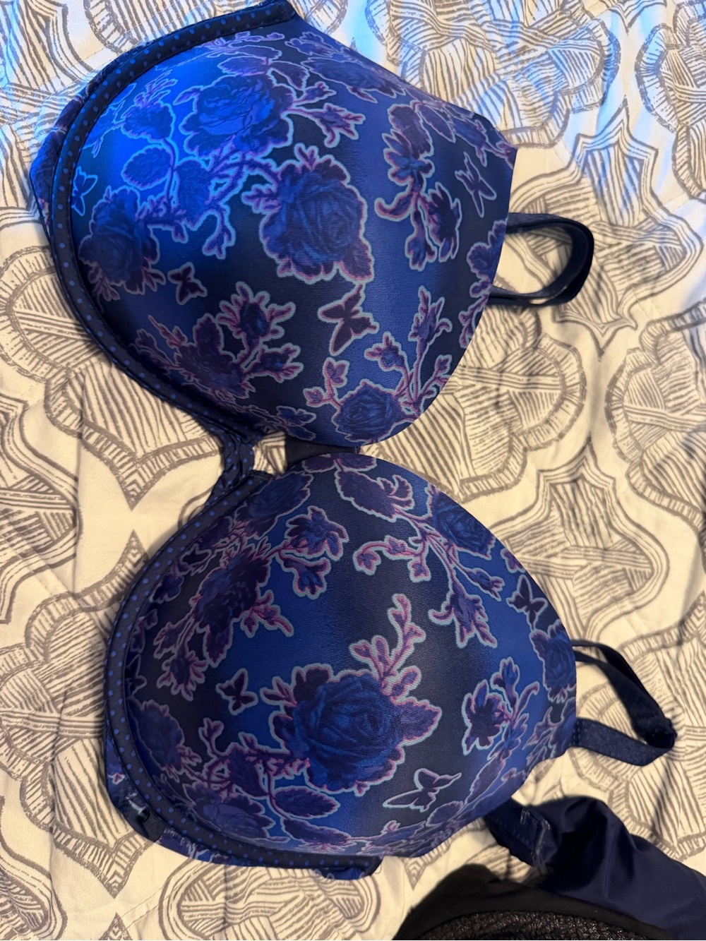 Victoria's Secret Navy Blue Floral Underwire Bra